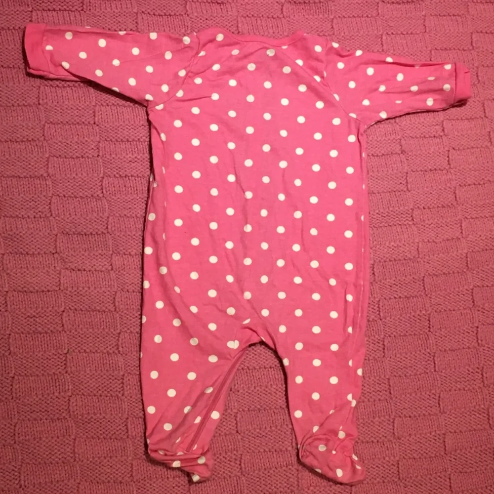 Polka Dot Flower Footsie Size 0-3 Months